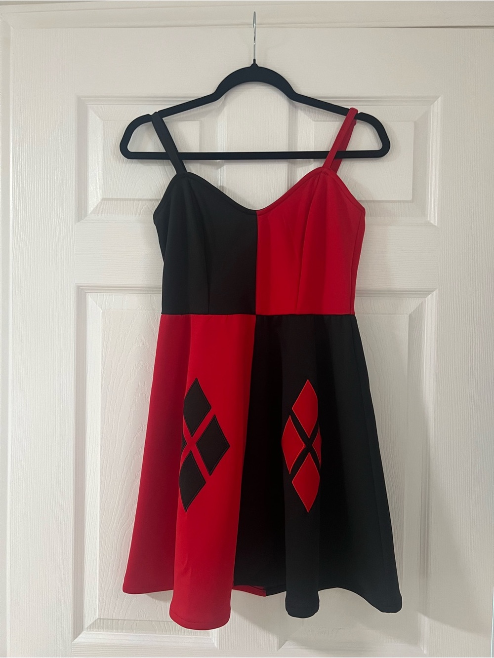 Red & Black Spaghetti Strap Harley Quinn Dress